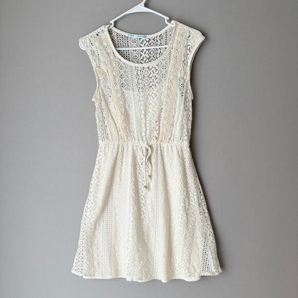 Maurices‎ dress dainty coquette cream ivory lace feminine mini size M - Picture 1 of 9